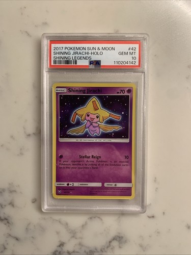 2017 Pokémon Sun & Moon Shining Jirachi Holo Shining Legends PSA 10 Gem Mint #42 - Picture 2 of 7