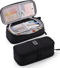 Large Pencil Case Big Storage Pen Pouch Bag with Compartment for School Supplies