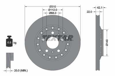 2x Bremsscheibe PRO TEXTAR 92152303 für VW PHAETON 1KP AUDI A8 1KW 3D1 3D2 3D3