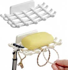 Soap Holder Soap Dish with Hooks Razor Holder Adhesive Bar Soap Holder No
