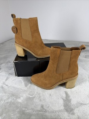 Lauren Ralph Lauren Women Marianna Block Heel Chelsea Boots Size US 6B Brown