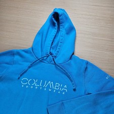 Columbia Sportswear Trek Graphic Hoodie Blue Fleece Lined Sweatshirt Womens M