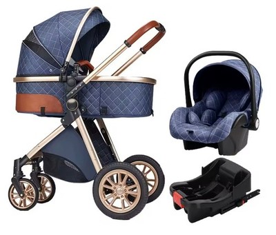 3 in 1 Baby Stroller Travel System w/ ISOFIX Base | Lightweight Newborn BLUE