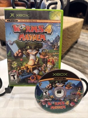 Worms 4: Mayhem (Microsoft Xbox, 2005) No Manual Works Great! Fun Game!