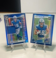 2025 Donruss Optic Football Blue Hyper Phenom Isaac Teslaa Patch RC 2 for 1