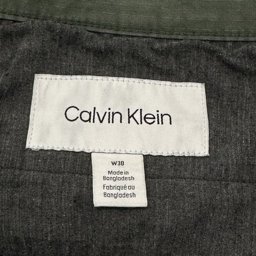 Calvin Klein Cargo Shorts Men 30 Green Cotton Blend Stretch Casual Zip Fly - Picture 4 of 11