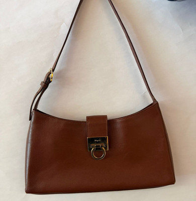 Salvatore Ferragamo Trifolio Schultertasche Siena Tan Braune Tasche