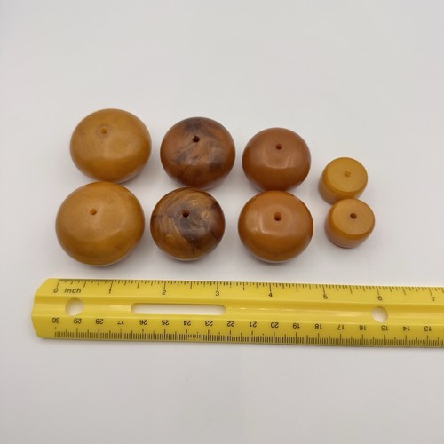 Vintage Butterscotch Eigelb Bakelit lose abgestuft klobige Perlen GETESTET 186 G - Bild 8 von 13