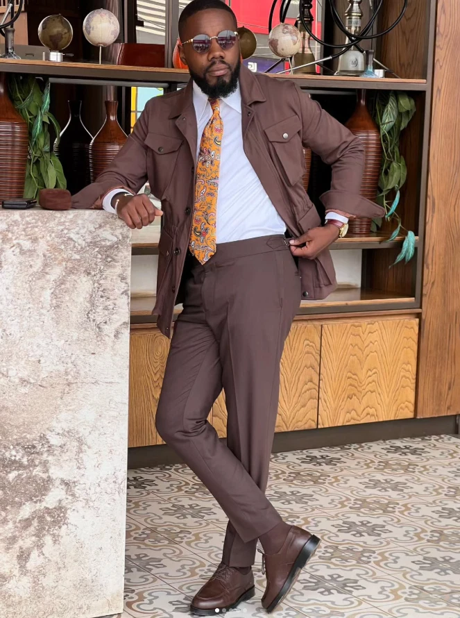 Traje De Colección Para Hombre Chaqueta Safari Formal Boda Informal Aire Libre Caza Abrigo Pantalón Foto 3 de 4