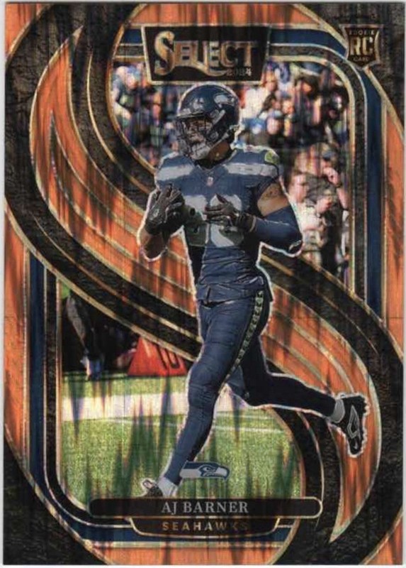 2024 Panini Select - Premier Level AJ Barner #103 Orange Prizm /399 (RC)