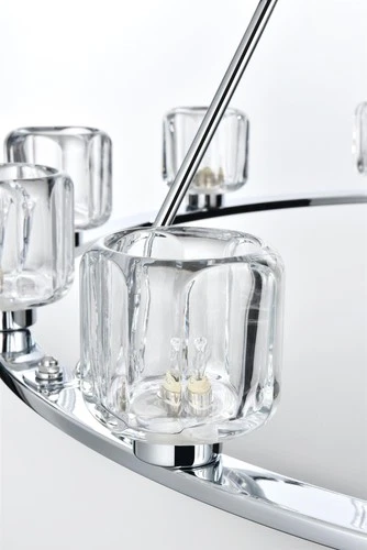 Elegant Lighting Cadence 48" Two-Tier Chandelier in Chrome - Picture 5 of 8