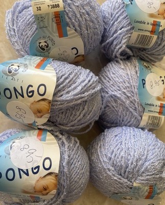 Lot of 6, Ornaghi Filati Yarn, PONGO, Polyamide/Merino Wool, 50g/105y, Col#32