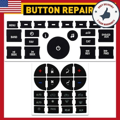 Radio+ A/C Climate Control Button Repair Decals Car Stickers Interior For GM GMC