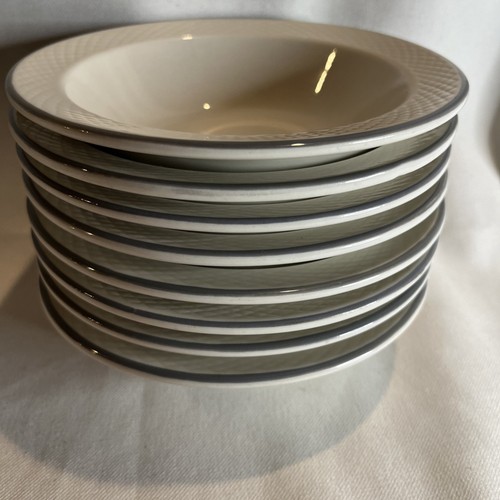 Menge 8 kleine Schüsseln Brot Salat Dessert grau silber Streifen Jackson Custom China - Bild 7 von 20