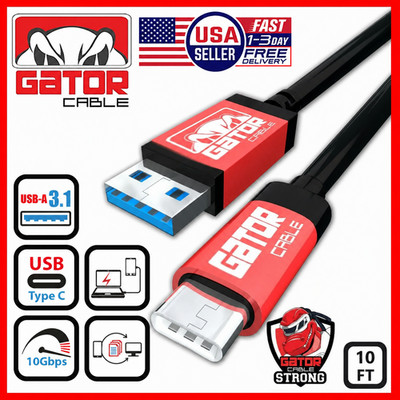 USB-C To USB-A 3.1 Phone Fast Charger Cable Data Sync Type C Cord Universal 10FT