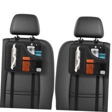 Car Tissue Holder,Back Seat Organizer with Cup Black 2 Packs