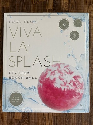 Viva La Splash Feather Beach Ball Clear Pink New In Box 27  Diameter