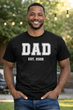 Custom Dad Est Shirt Personalized Year Gift Fathers Day Mens Family Pride Tee
