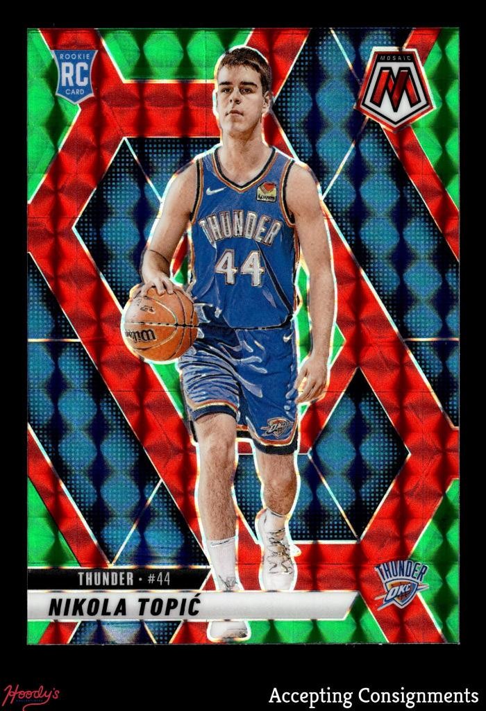 2024-25 Panini Mosaic Mosaic Choice Red and Green #242 Nikola Topic RC ROOKIE