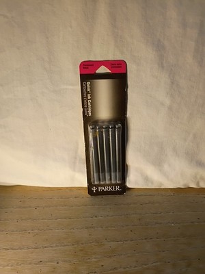 Vintage 1991 Parker Quink 5-Pack Permanent Black Ink Cartridges