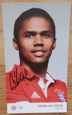 Autogrammkarte: FC BAYERN MÜNCHEN / DOUGLAS COSTA, Original Signiert!