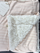 Snug Pink Baby Blanket Sherpa Fleece Oversized Infant Girls Ivory Soft  NWT