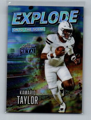 2026 Leaf Metal Kamario Taylor Explode Onto The Scene Football Card 4/12