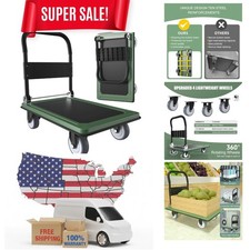 Alloy Steel Folding Cart with Comfortable Grip Handles and Swivel Wheels