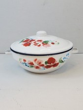 Bon Voyage Enamelware Floral Casserole Dish W...