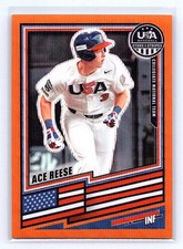 Ace Reese 2026 Panini Stars & Stripes Prizm USA Baseball #167 Orange Wave #/75