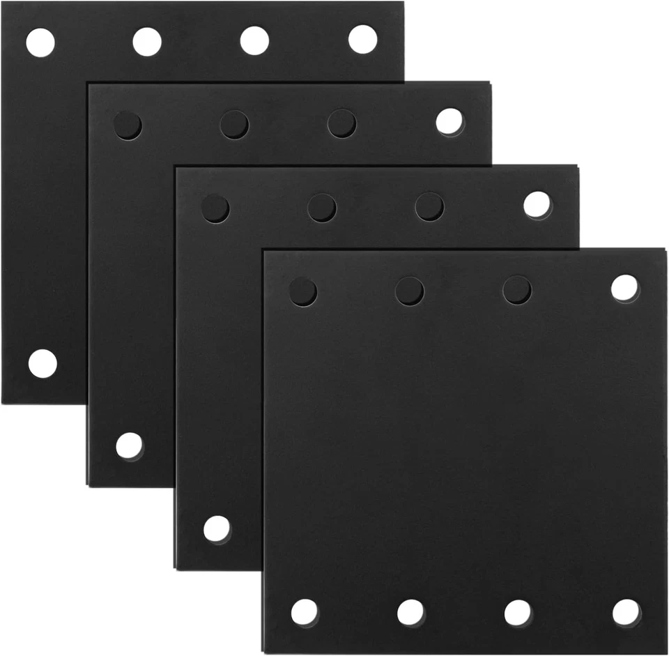 Placa de soporte de reparación recta plana negra de 4 piezas de 6", placa de reparación de fijación de metal Foto 3 de 4