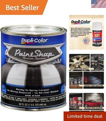 Jet Black Lacquer Paint - 32 oz Aerosol, High Gloss Finish for Auto Refinishing