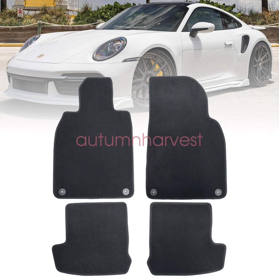 Alfombrillas de terciopelo delanteras y traseras 4 piezas para Porsche 911 991 992 2012-2026 nuevas Foto 2 de 4