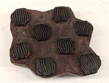VINTAGE HAND-CARVED WOODEN TEXTILE PRINTING FABRIC BLOCK STAMP