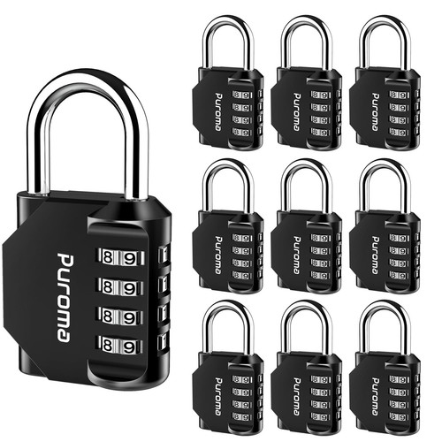 10 Pack Combination Lock for Locker 4 Digit Outdoor Waterproof Padlock for Sc...