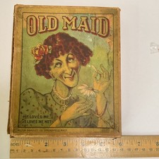 Milton Bradley complete set Old Maid Vintage Card Game, Classic Theme, c 1900.