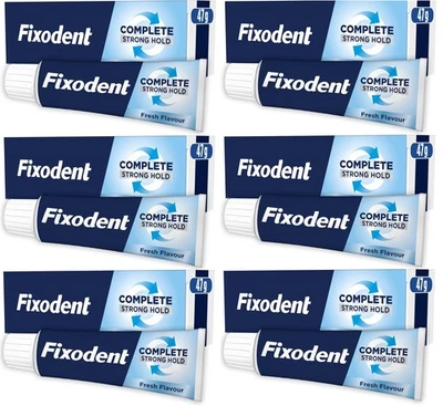 6 x Fixodent Complete Prothesen Haftcreme frischer Geschmack starker Halt 47g