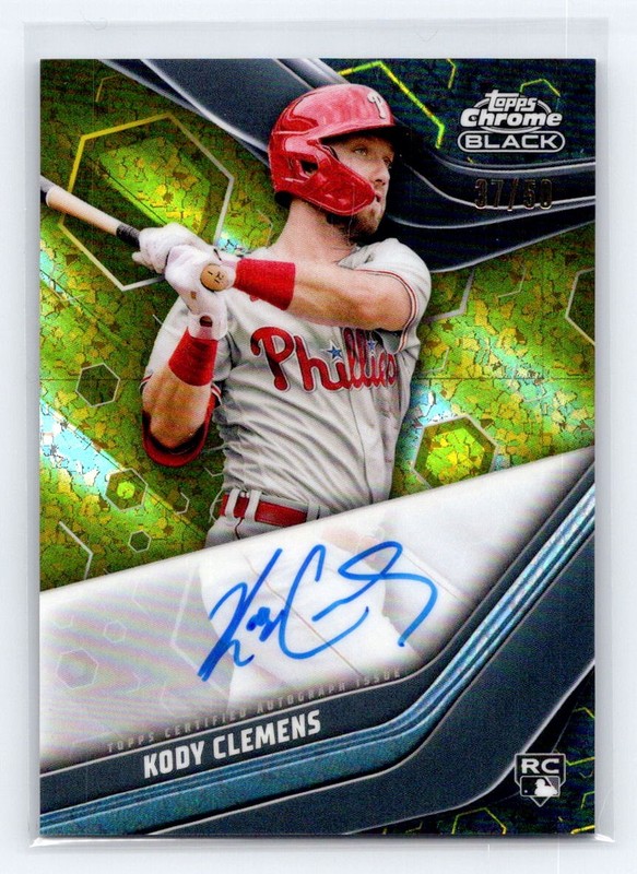 2023 Topps Chrome Black Auto Gold Refractor #CBA-KC Kody Clemens /50 RC Phillies