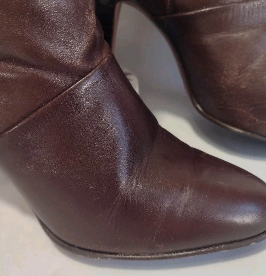 Botas de Colección Años 70 Selby Cuero Marrón Cremallera 7.5M | Cremallera Garra | Tacón Escultural Foto 4 de 4