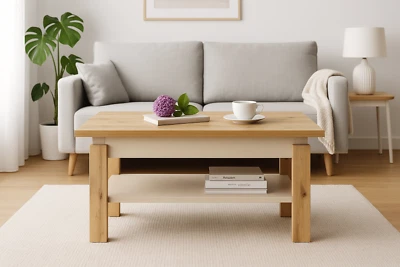 RIO Couchtisch höhenverstellbar & ausziehbar – Kaffeetisch – modern & smart 130 - Bild 1 von 4