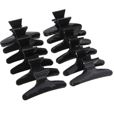 12/6/3 Pack Butterfly HAIR CLIPS Salon Hairdresser Clamps Claw Grip Black 8cm