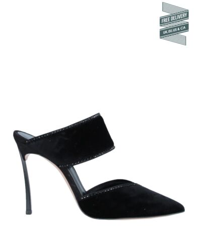 Chaussures Mule CASADEI prix de prix de prix 720 € US6 UK3 EU36 talon lame strass fabriqués en Italie - Photo 1/9