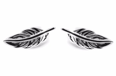Boucles D'Oreilles Clou FEUILLE En Argent Massif 925/1000 - Neuves Avec Étiquette