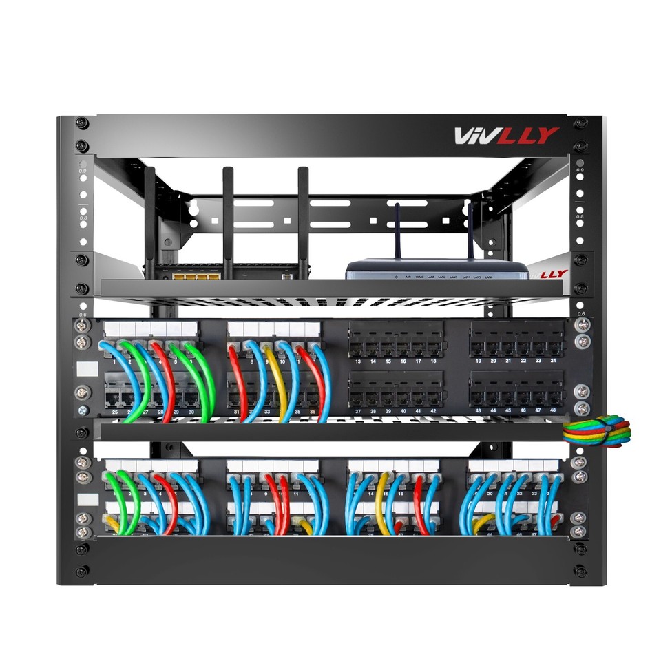 10U Network Rack Wall Mountable Heavy Duty 4 Post Design Holds All Your ...