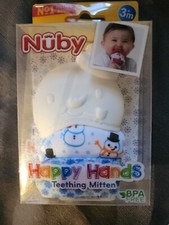 Teething Mitten Toy Nuby BPA Free Snowman Snowflakes Winter T22 