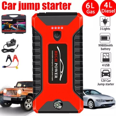 99800mAh Auto KFZ PKW 12V Starthilfe Jump Starter Ladegerät Booster Power Bank