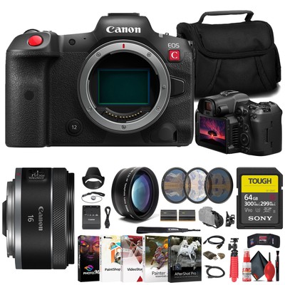 Canon EOS R5 C Mirrorless Cinema Camera + Canon 16mm Lens + 64GB Card + More