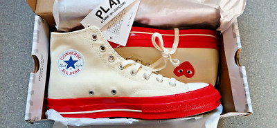 Comme de Garcons Converse Chuck Taylor High Top - Ivory - Size 8.5