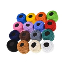 16 Color Cotton Crochet Tatting Thread Embroidery Floss All Colors Silk DIY US