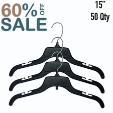 Black Clothes Hangers 15" for shirts  Lot of 50 *SALE* 60% OFF (IT#11)